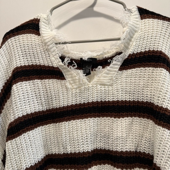 Rue21 Frayed Hem Striped 2X Sweater - Picture 4 of 7